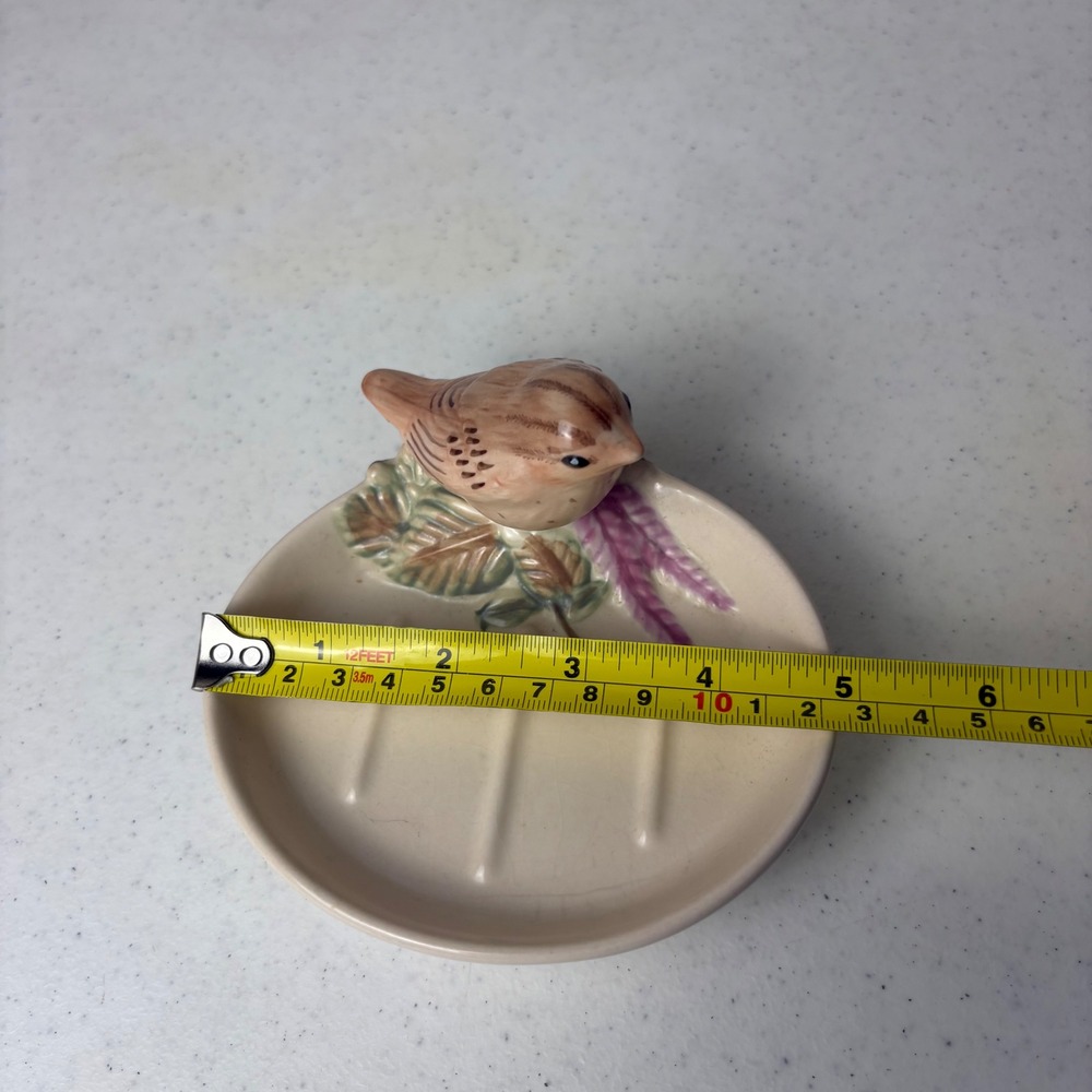 Pfaltzgraff Naturewood Bird Soap Dish Ceramic Garden Sparrow Trinket Tray - Picture 5 of 6